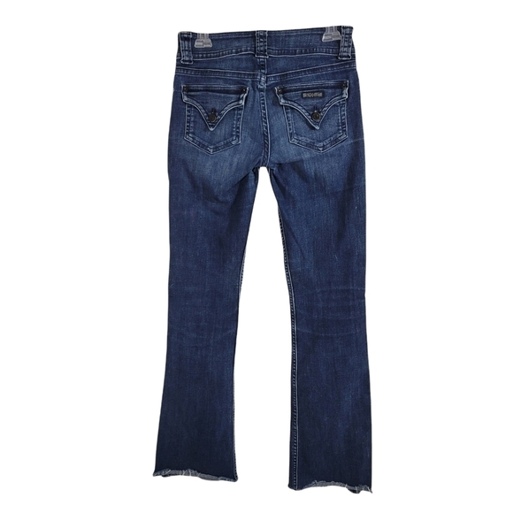 Hudson Raw Hem Signature Midrise Bootcut Dark Wash Jeans - Picture 3 of 9